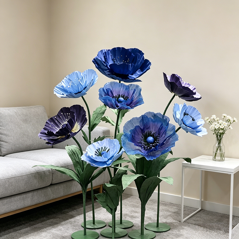 Flowerva Indigo Petal Sculpture Premium Decor