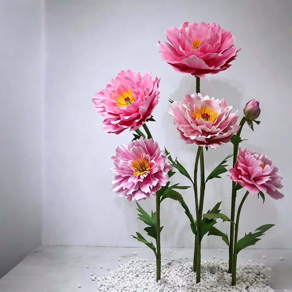 Flowerva Coral Peony Bloom Premium Decor