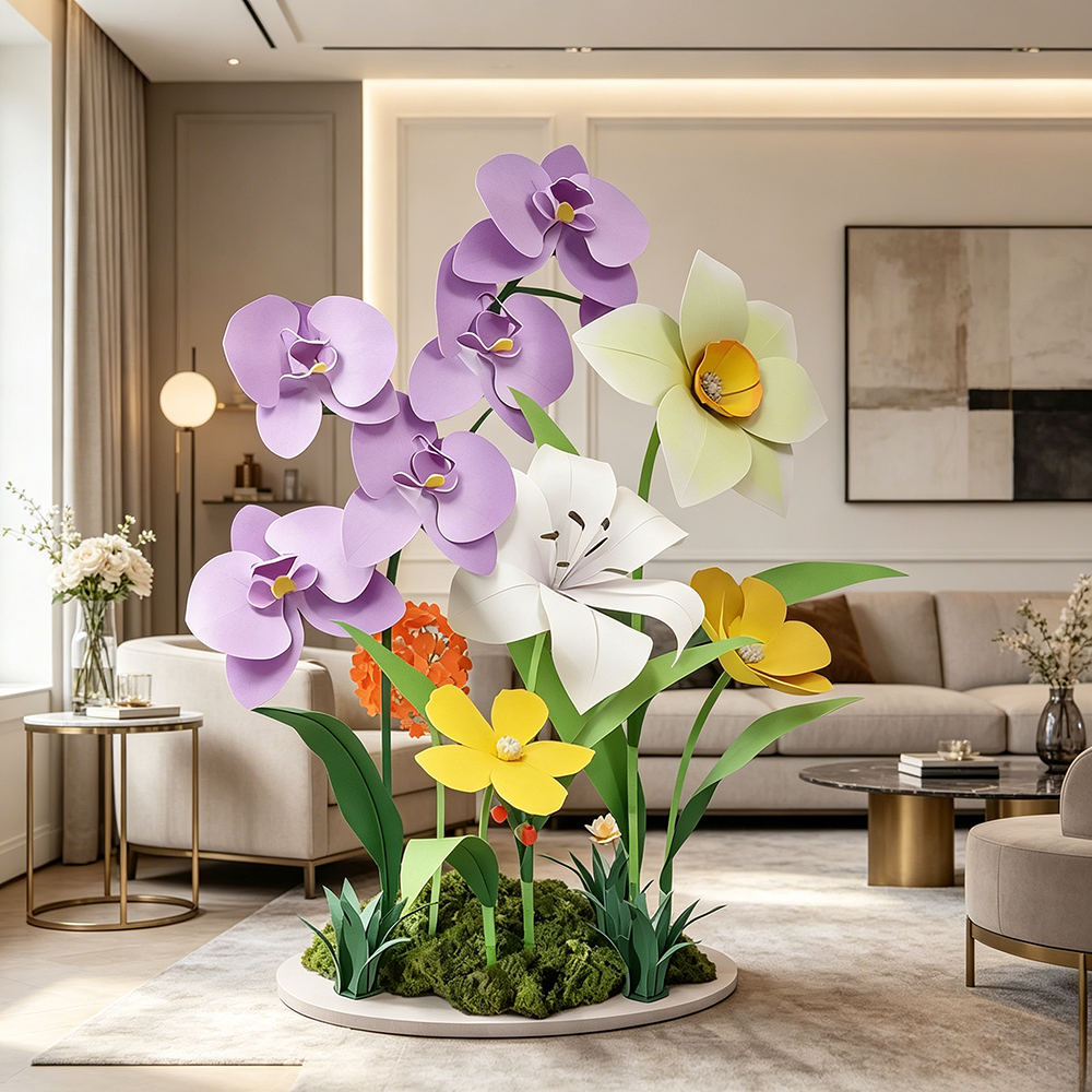Flowerva Lavender Orchid Contour Set Premium Decor
