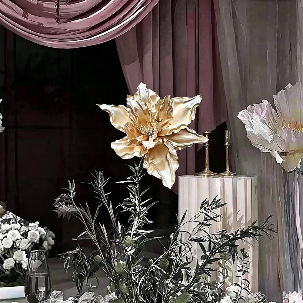 Flowerva Opulent Satin Veil Premium Decor