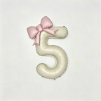 Flowerva Cream Champagne Number Birthday Balloon Set