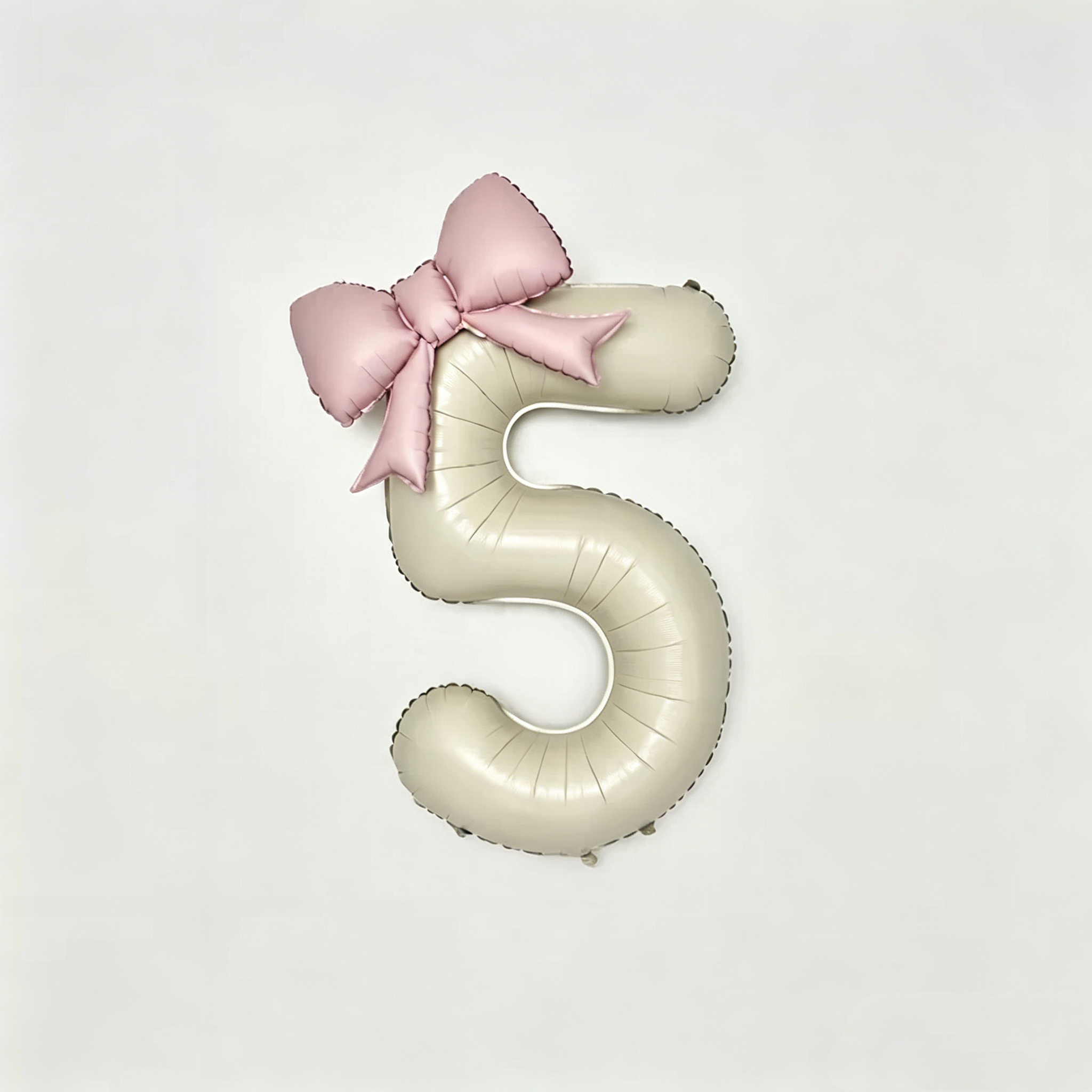 Flowerva Cream Champagne Number Birthday Balloon Set