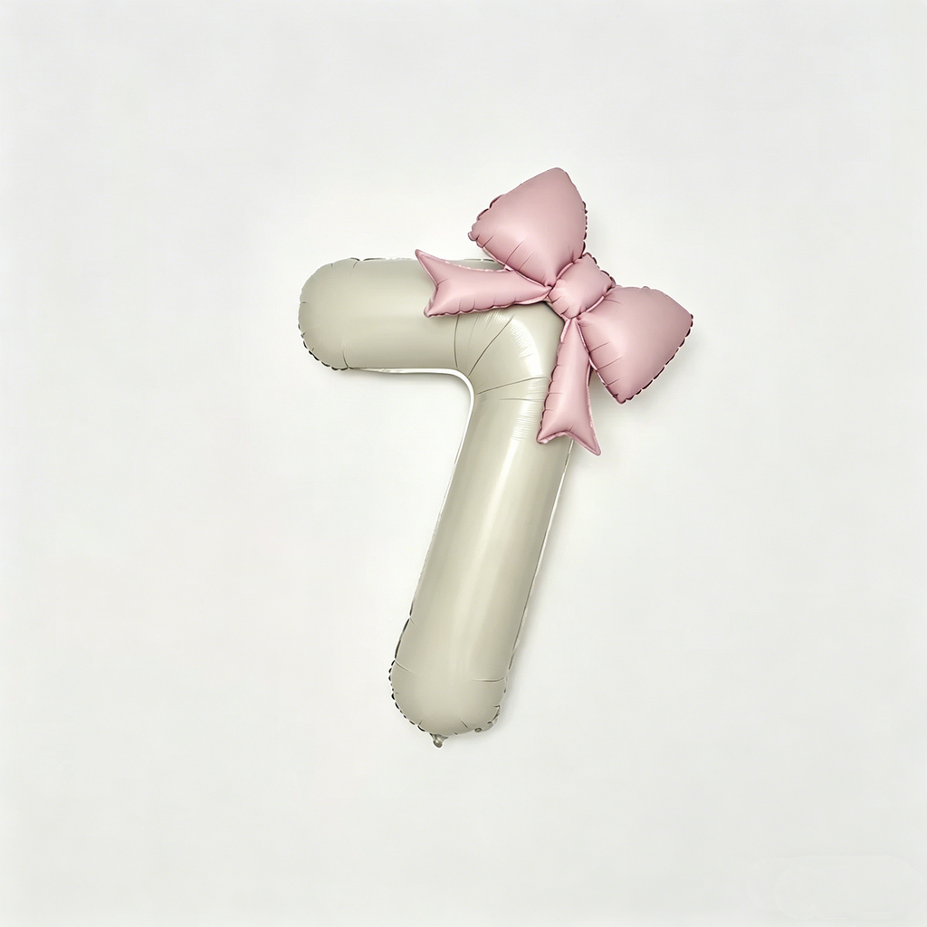 Flowerva Cream Champagne Number Birthday Balloon Set