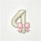 Flowerva Cream Champagne Number Birthday Balloon Set