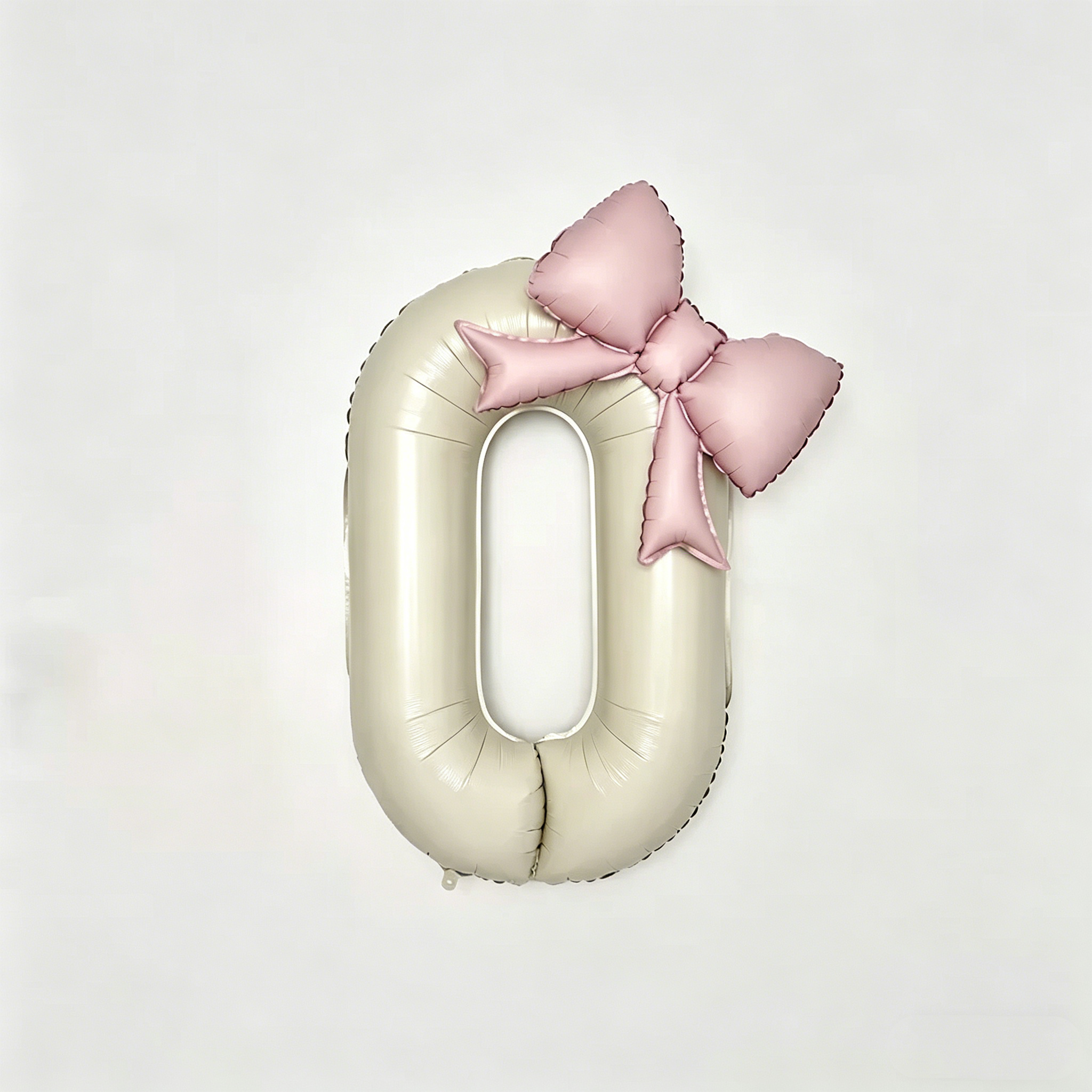 Flowerva Cream Champagne Number Birthday Balloon Set