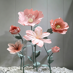 Flowerva Coral Poppy Sheer Bloom Premium Decor