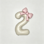Flowerva Cream Champagne Number Birthday Balloon Set