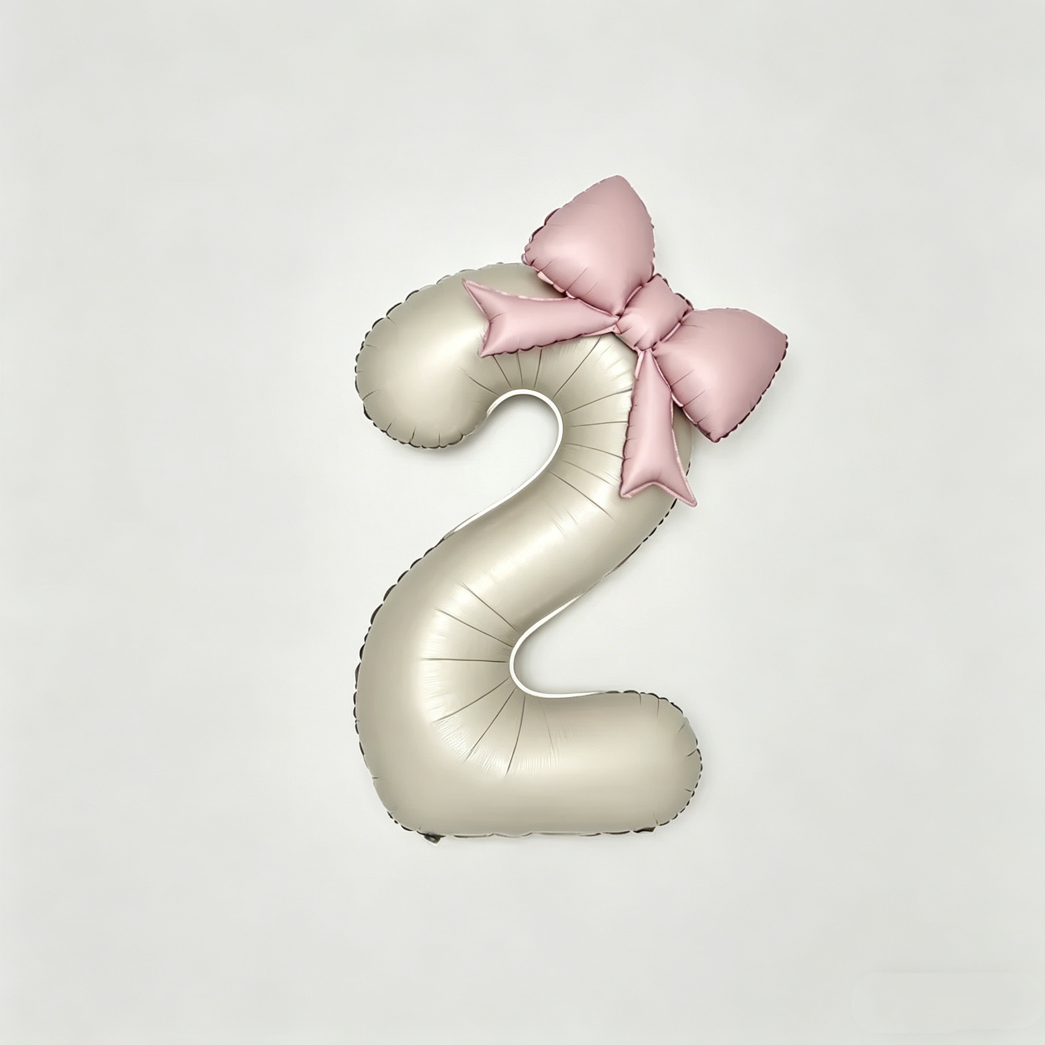 Flowerva Cream Champagne Number Birthday Balloon Set