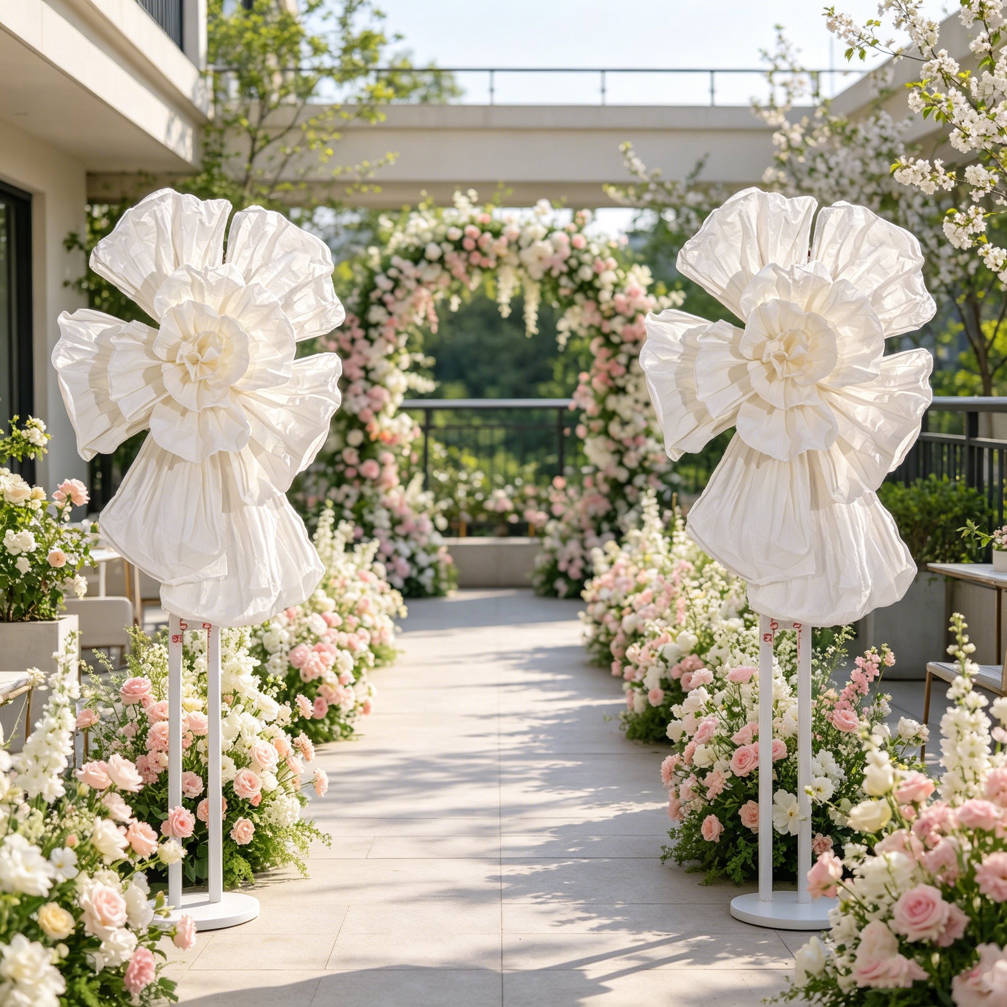 Flowerva Couture Crinkle White Art Installation