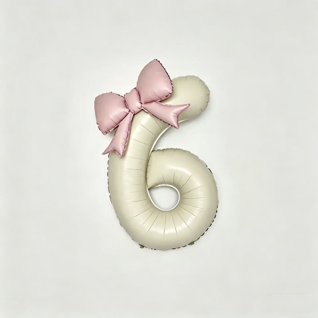 Flowerva Cream Champagne Number Birthday Balloon Set