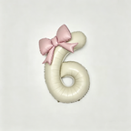 Flowerva Cream Champagne Number Birthday Balloon Set