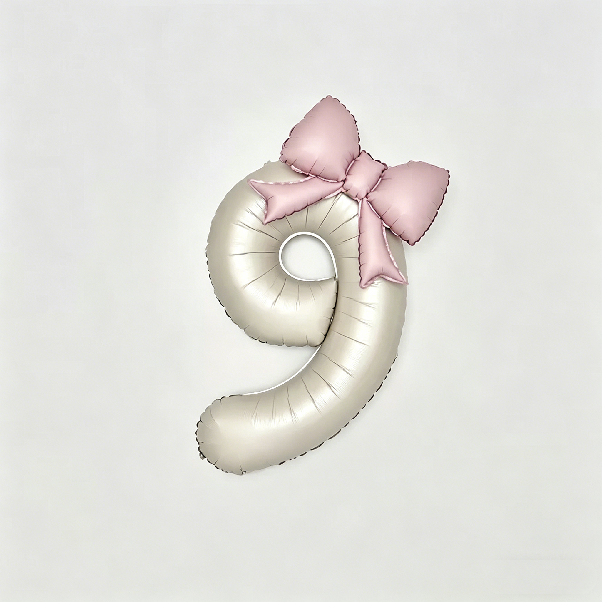 Flowerva Cream Champagne Number Birthday Balloon Set