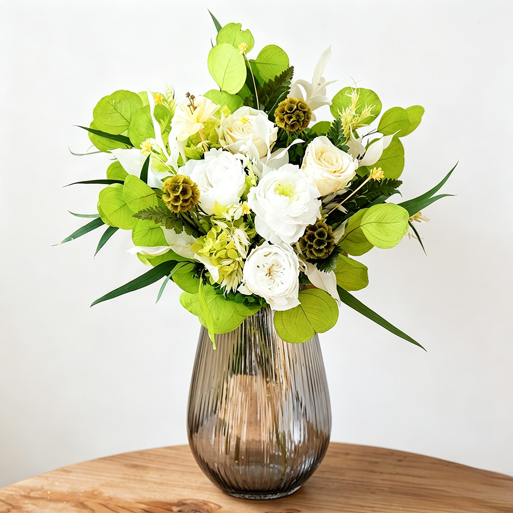 Flowerva Romantic Everlasting Vase Arrangement Premium Decor