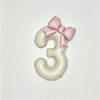 Flowerva Cream Champagne Number Birthday Balloon Set
