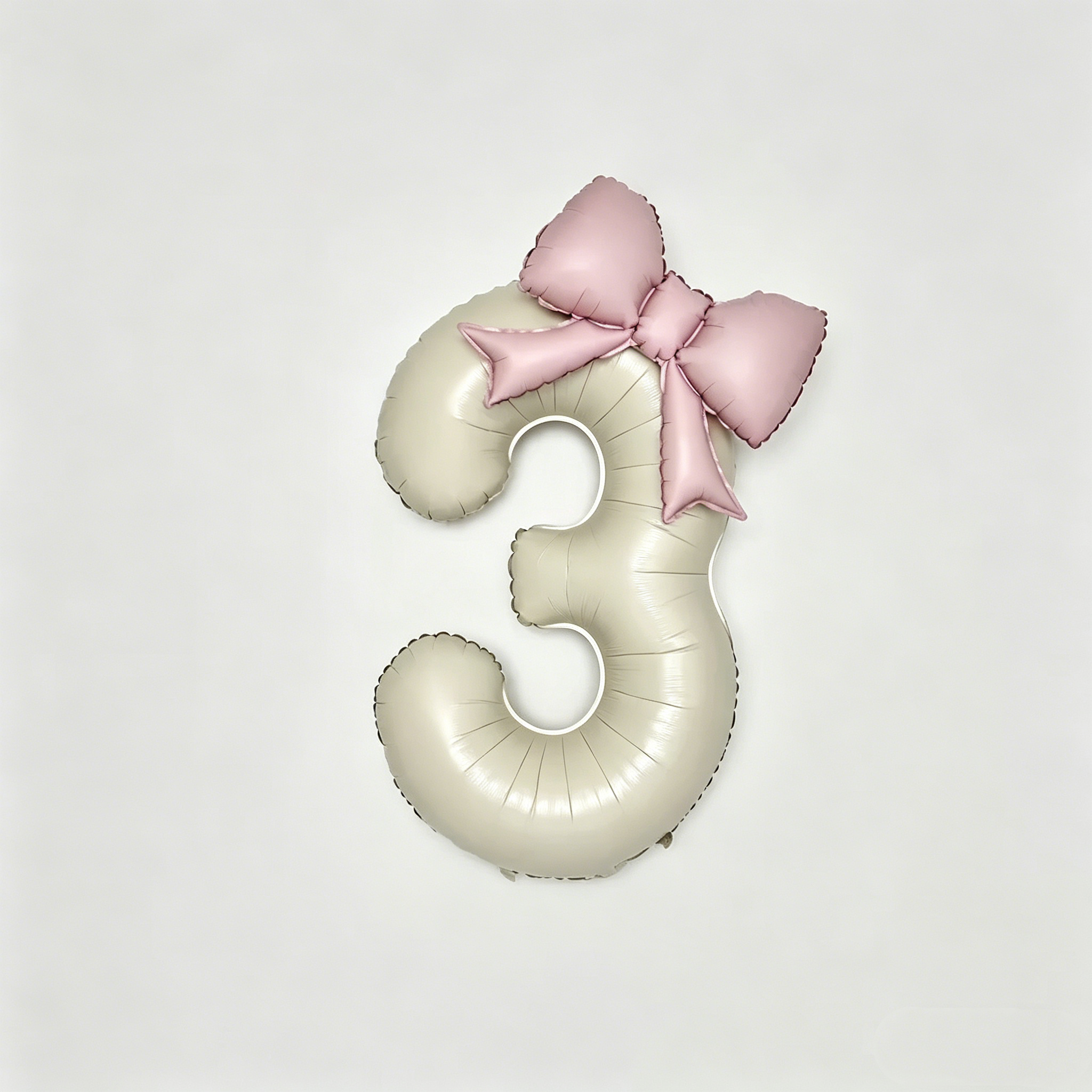 Flowerva Cream Champagne Number Birthday Balloon Set
