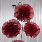 Flowerva Silvery-White Shimmer Ruffled Fabric Flower
