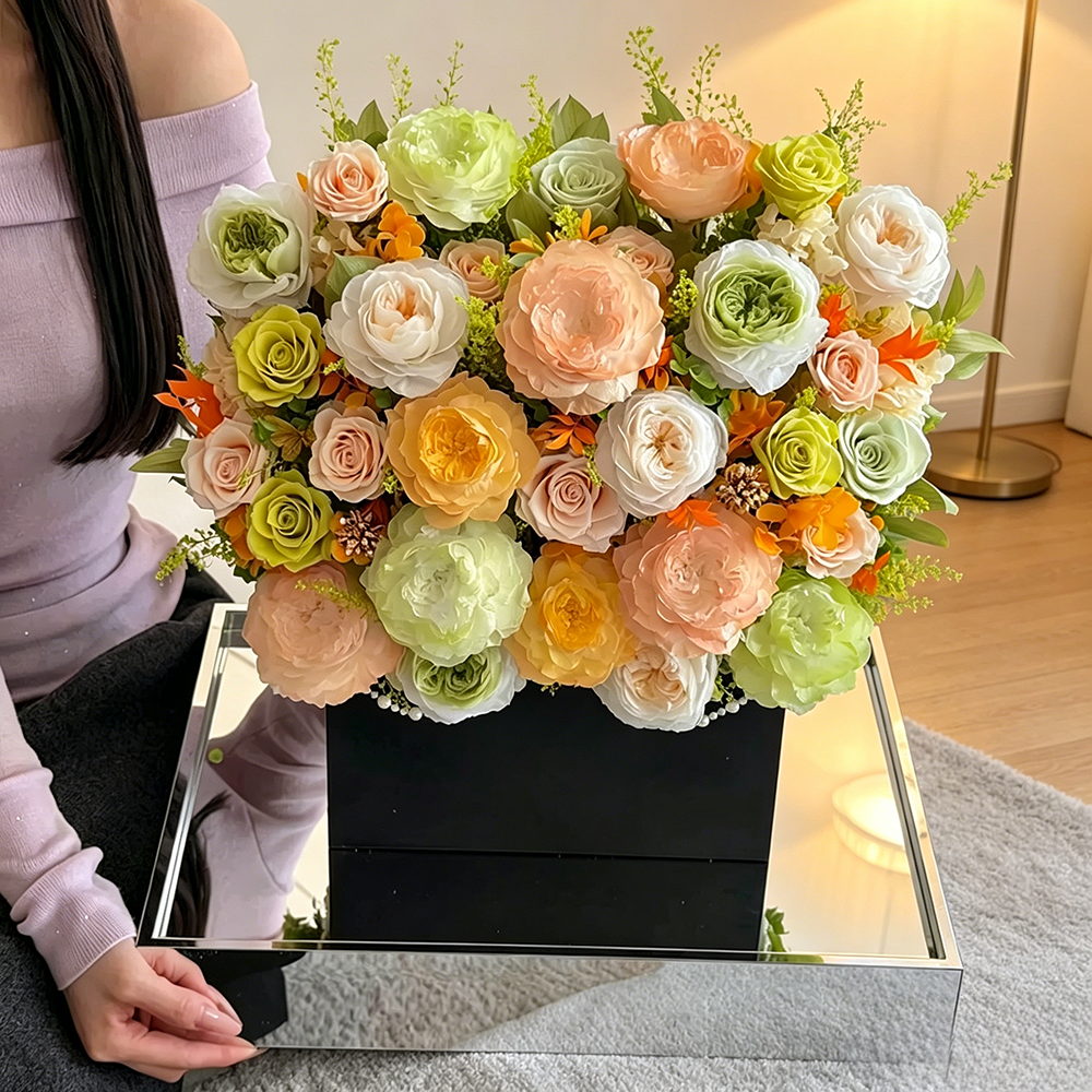 Flowerva Cottage Bloom Vase Arrangement Premium Decor