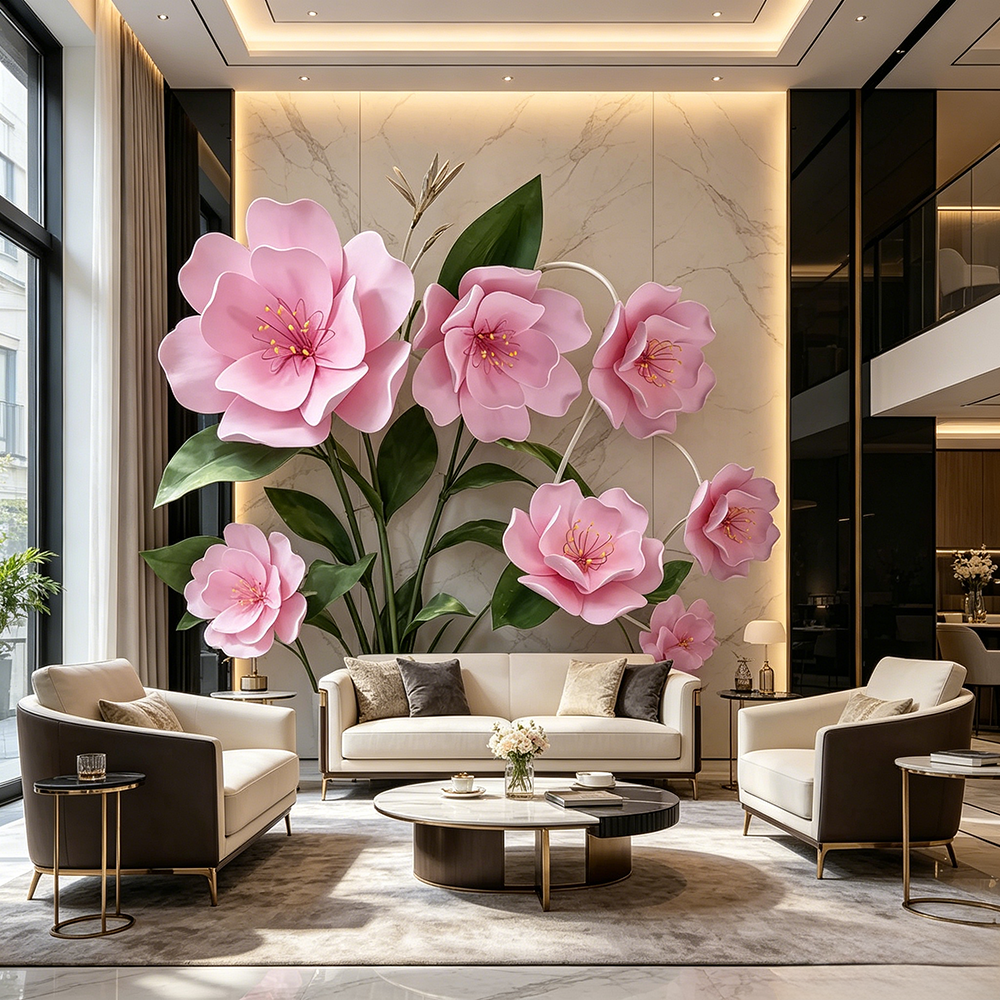 Flowerva Pink Blossom Contour Premium Decor