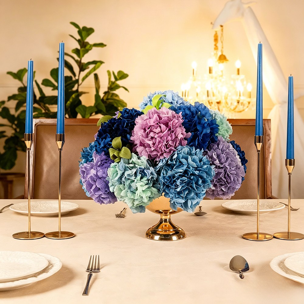 Flowerva Regal Opulencia Fruncida Decoración Premium