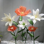 Flowerva Coral Poppy Sheer Bloom Premium Decor