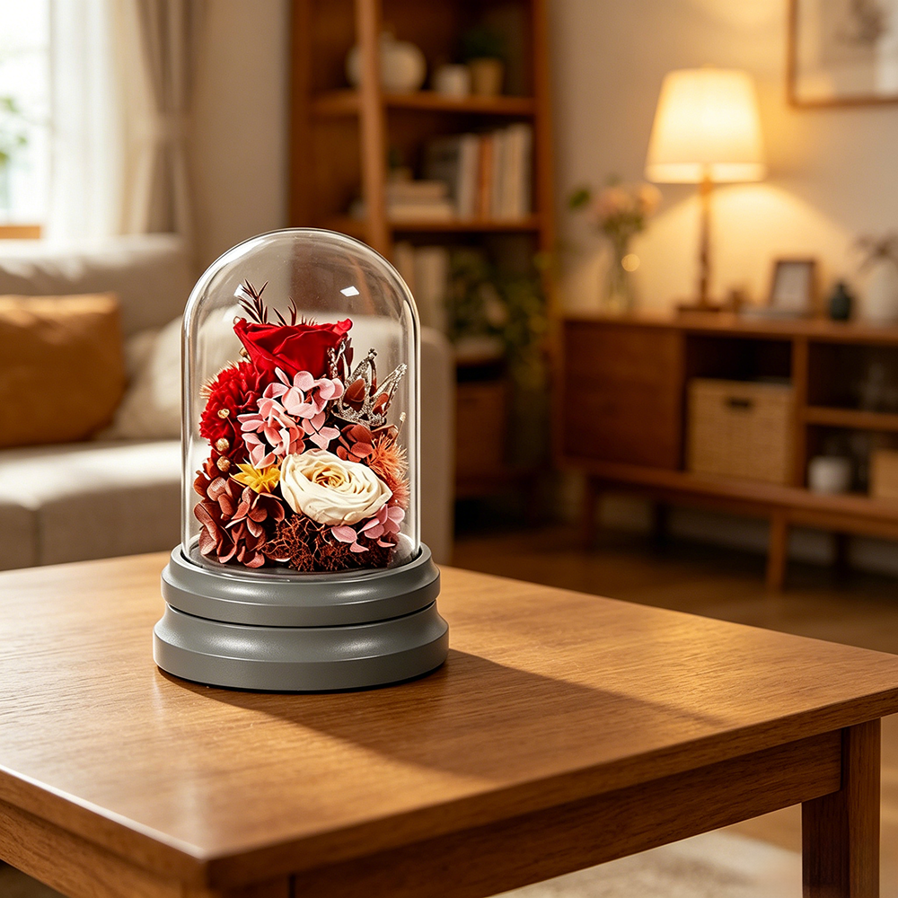 Flowerva Dome Preserved Floral Arrangement Premium Decor