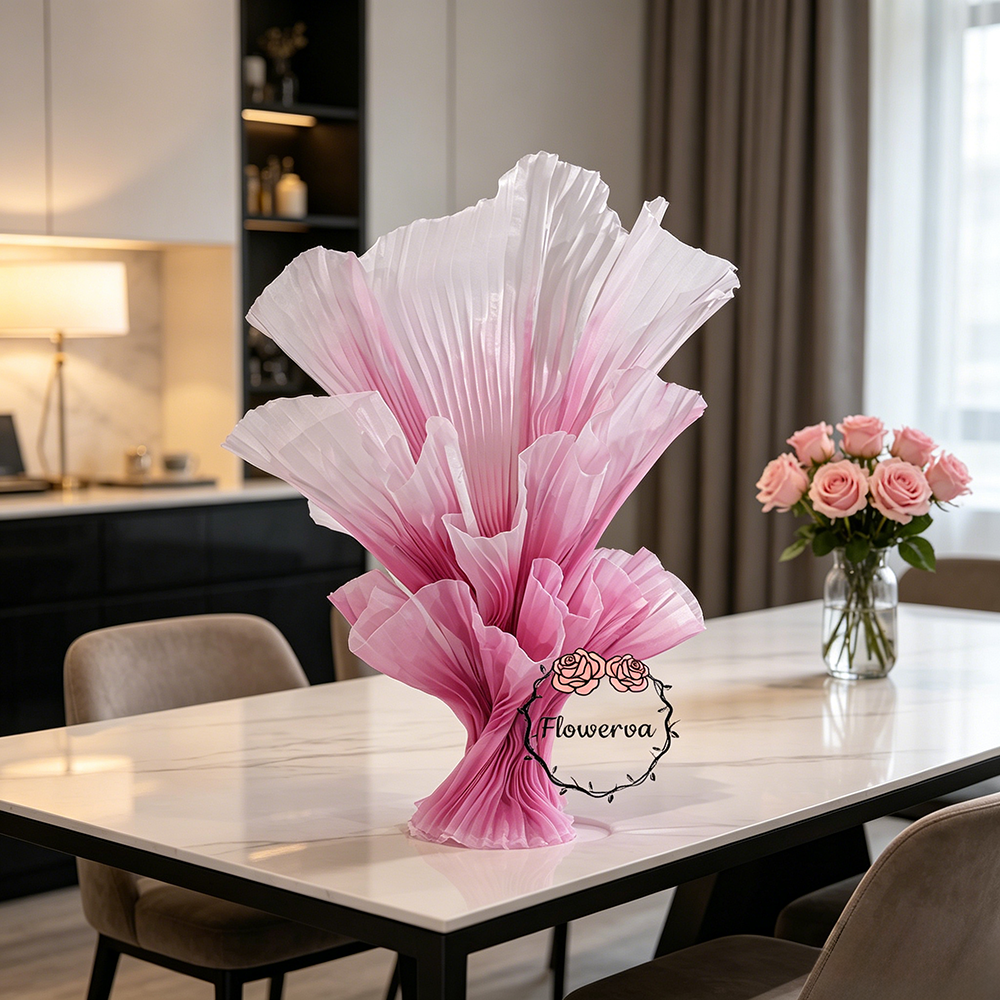 Flowerva Aura Pleat Sculpture Collection Table Flower