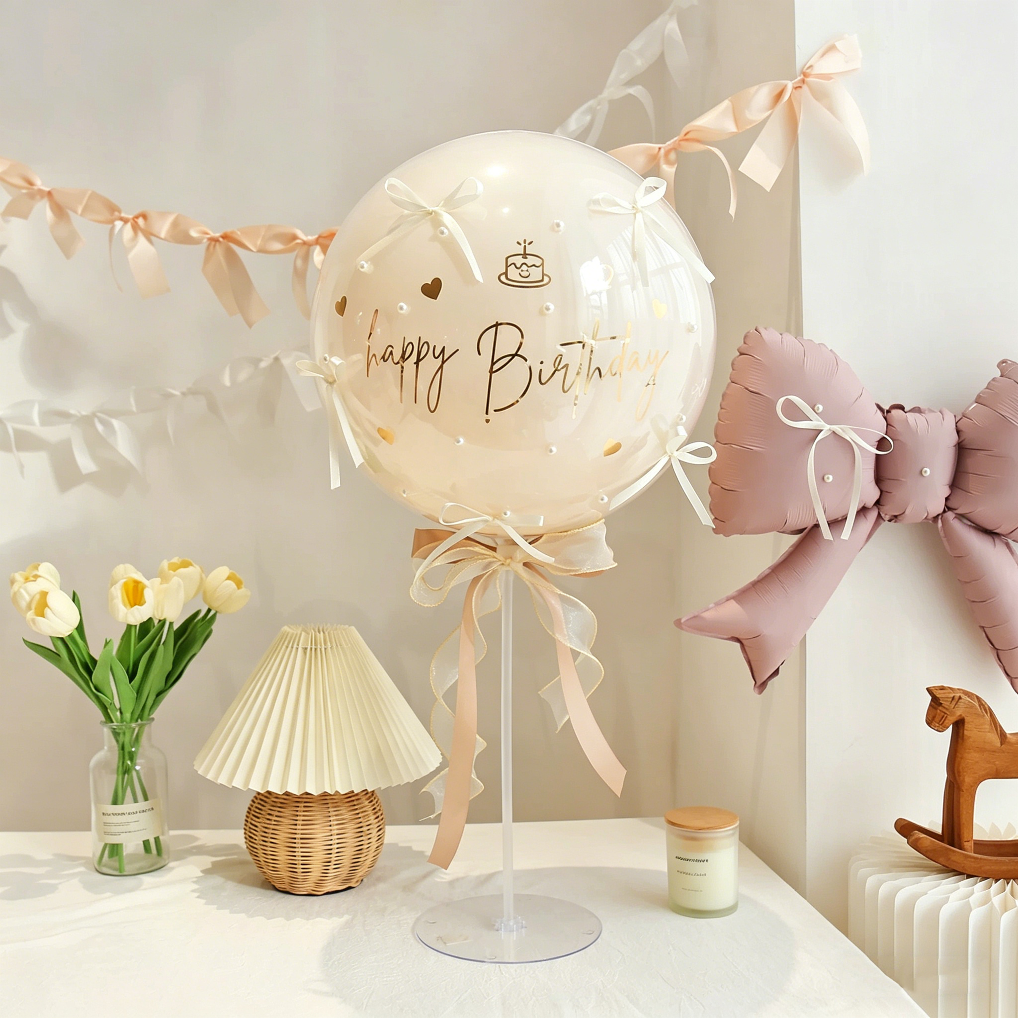 Flowerva French Romantic Birthday Balloon Table Decoration Party Ornament