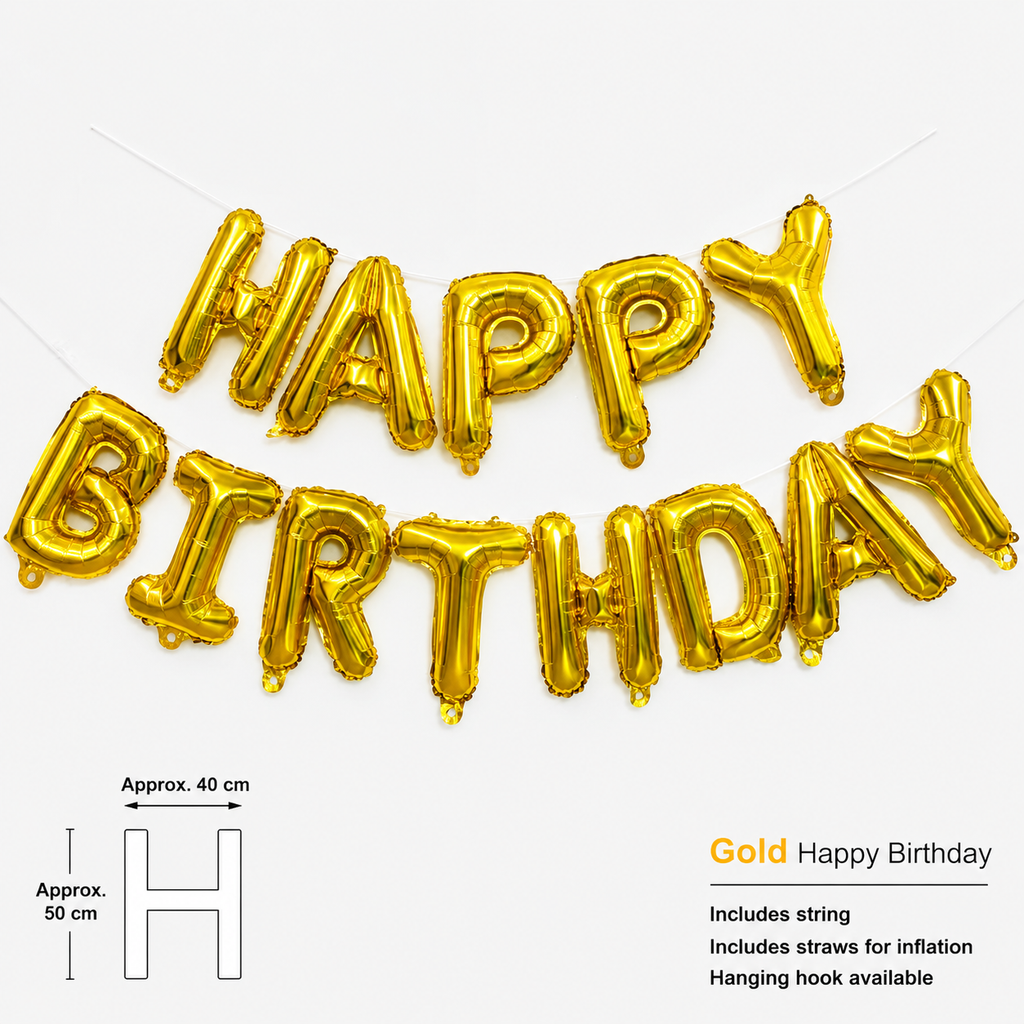 Flowerva Happy Birthday Letter Foil Balloons Party Decorations