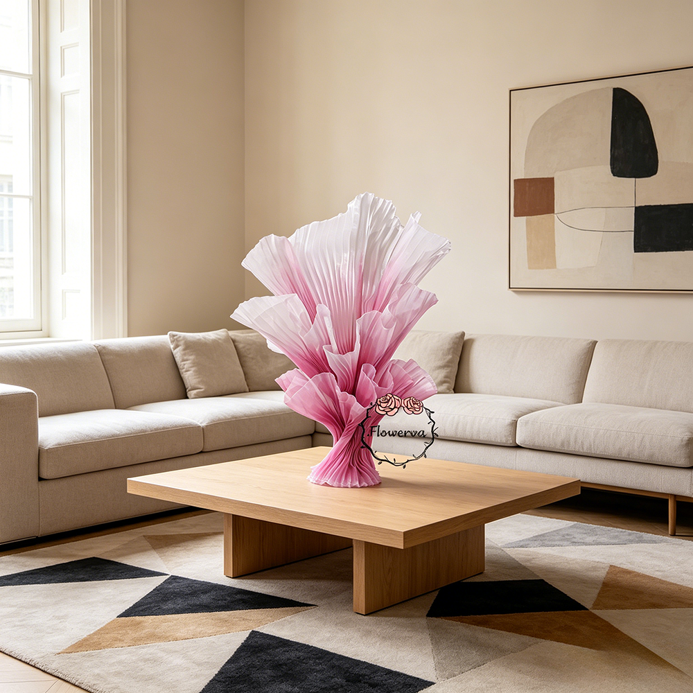 Flowerva Aura Pleat Sculpture Collection Table Flower