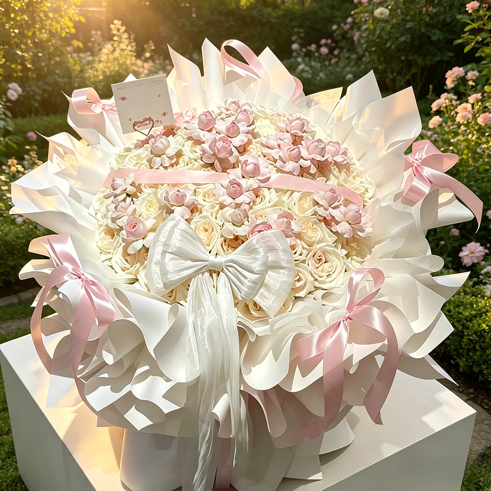 Flowerva Vibrant Petal Tapestry Hug Bucket Premium Decor