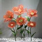 Flowerva Coral Poppy Sheer Bloom Premium Decor