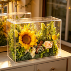 Flowerva Sunlit Botanical Acrylic Display Premium Decor