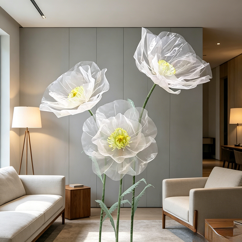 Flowerva Sheer Petal Sculpture Premium Decor