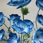 Flowerva Azure Poppy Bloom Premium Decor