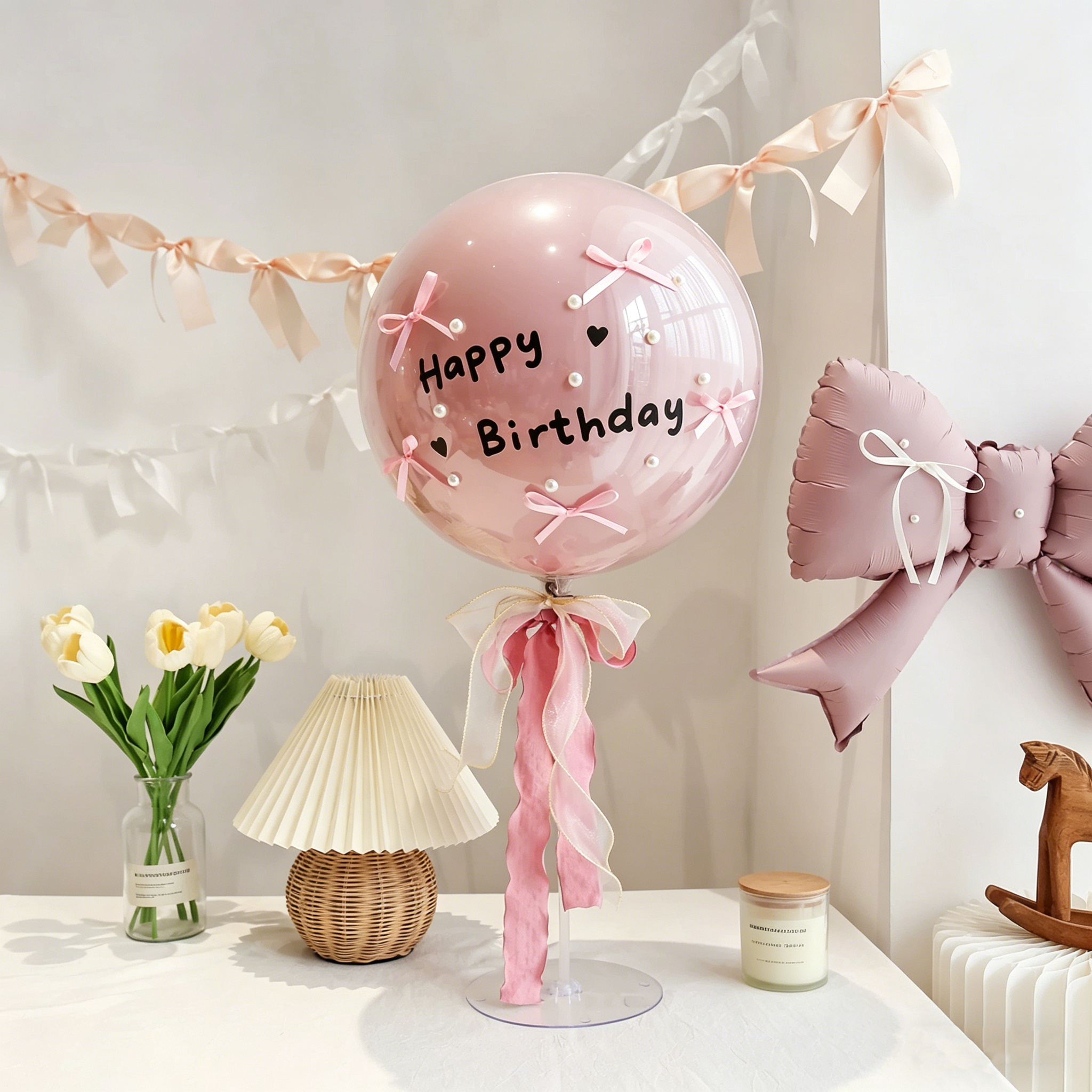 Flowerva French Romantic Birthday Balloon Table Decoration Party Ornament