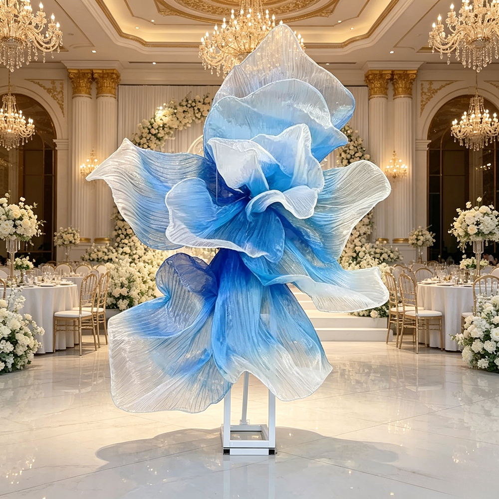 Flowerva Gradient Blue Veil Form Art Installation (Without Base)