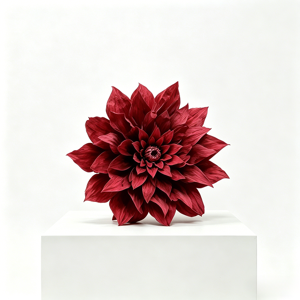 Flowerva Crimson Dahlia Bloom Premium Decor