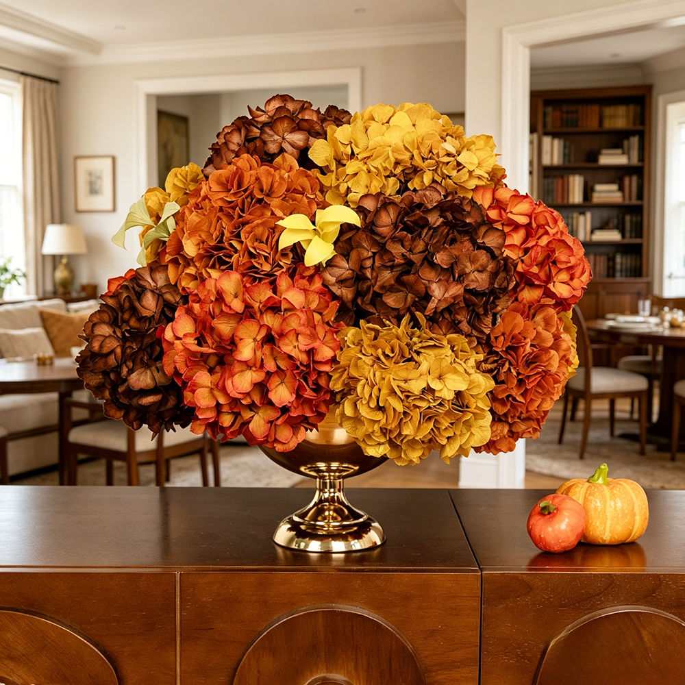 Flowerva Regal Opulencia Fruncida Decoración Premium