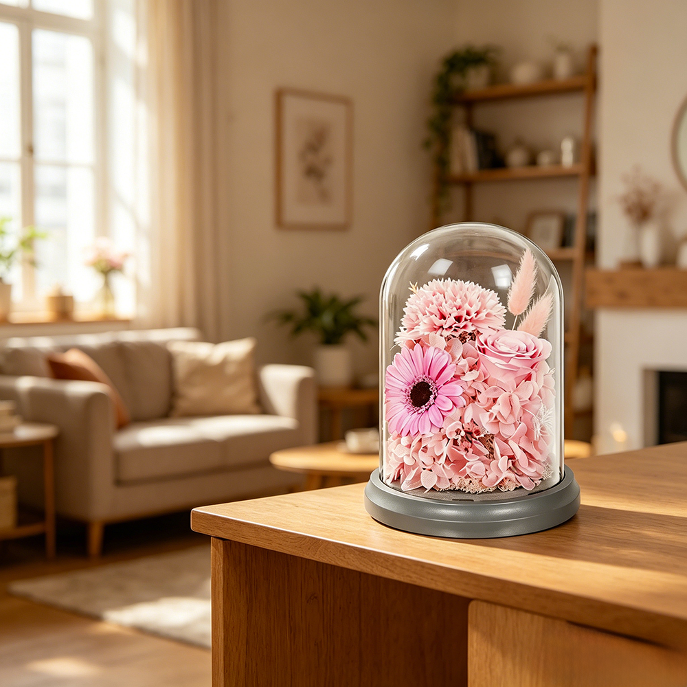 Flowerva Dome Preserved Floral Arrangement Premium Decor