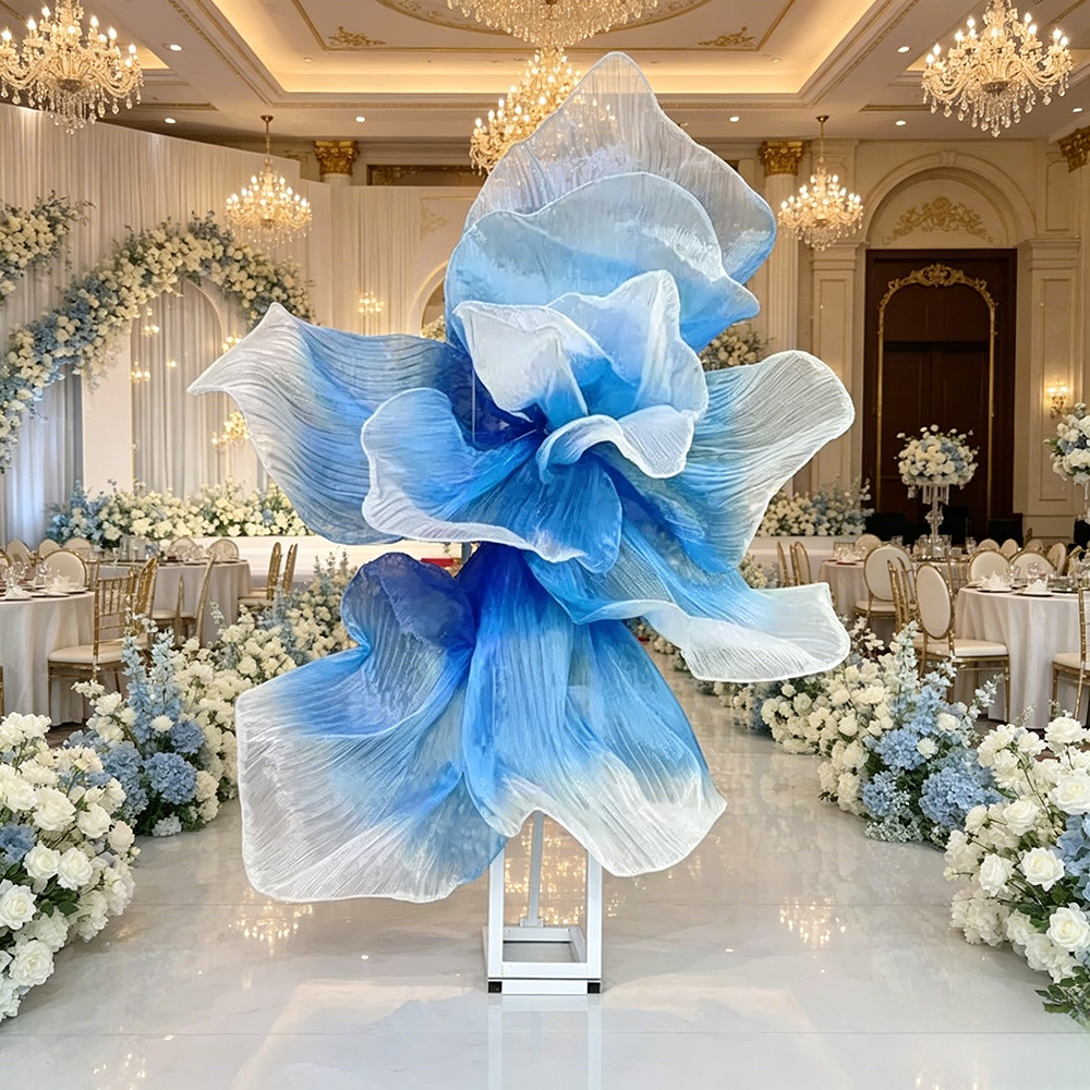 Flowerva Gradient Blue Veil Form Art Installation (Without Base)