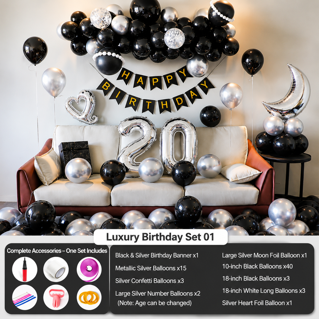 Flowerva Birthday Party Balloon Set Atmosphere Scene Decoration
