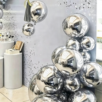 Flowerva 4D Mirror Silver Aluminum Foil Birthday Party Decoration Balloons