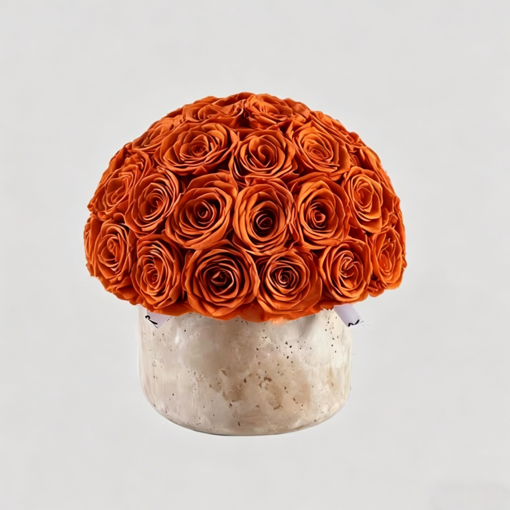 Premium Preserved Roses Vintage Orange Gift Box