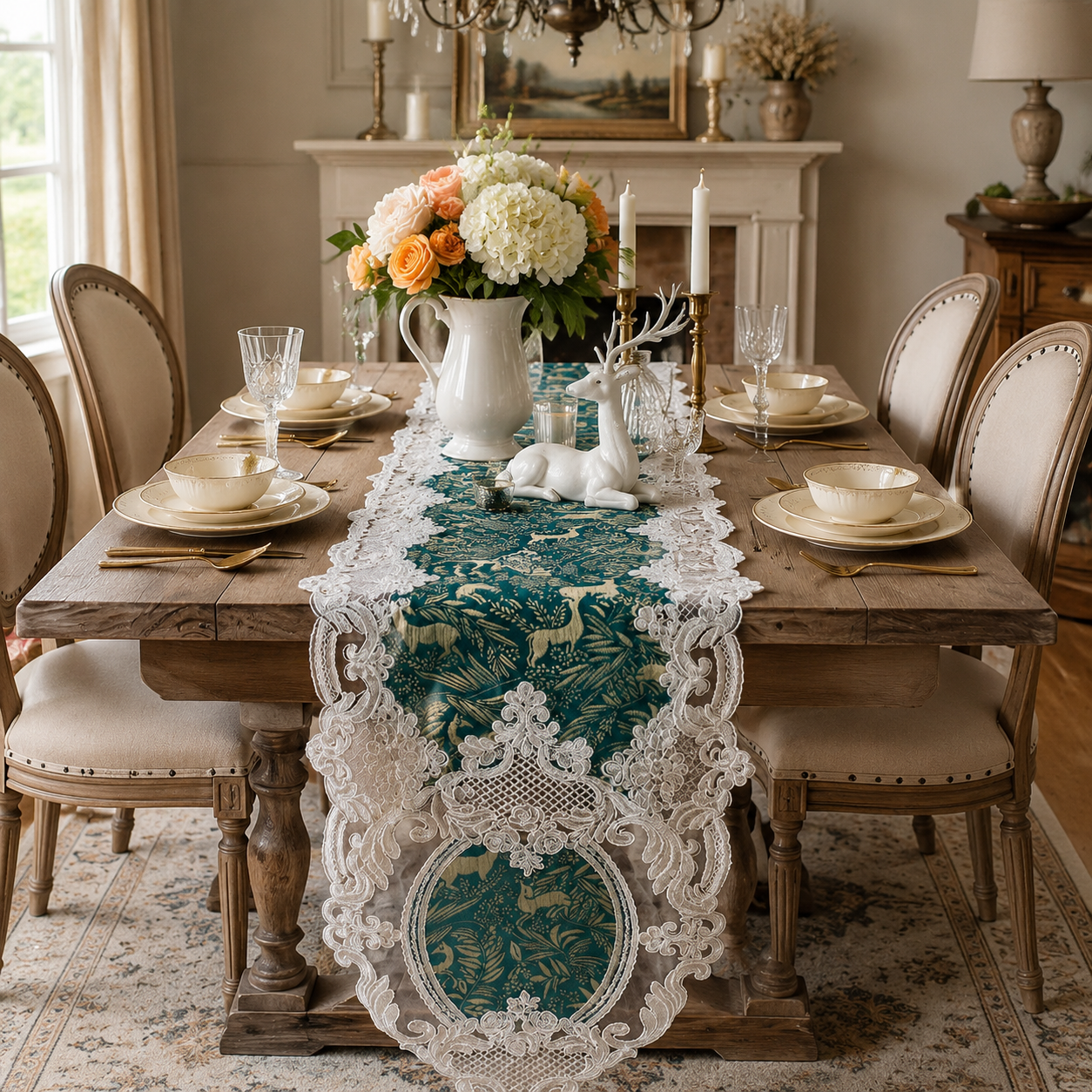 Luxury European Lace Table Runner