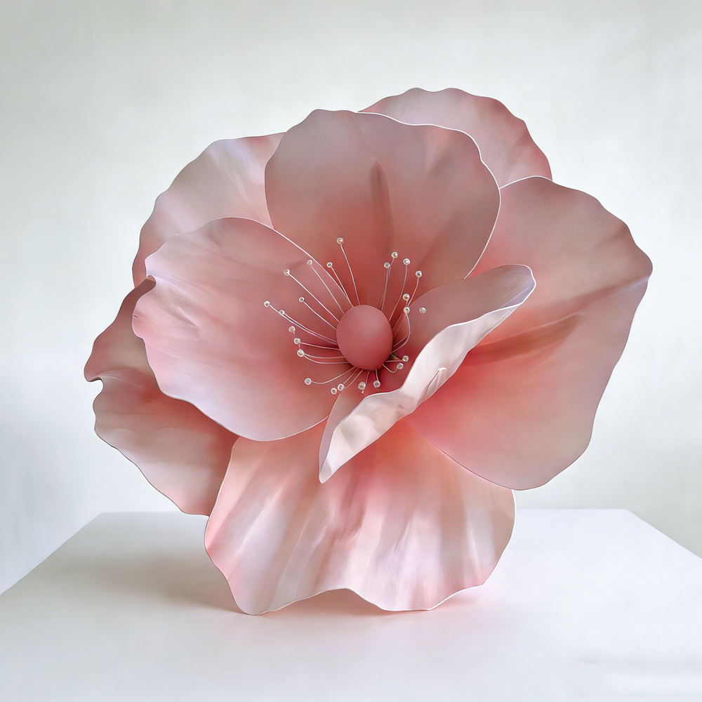 Flowerva Luminous Poppy Coral Pink Premium Flower