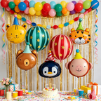 Flowerva Cartoon Creative Animal Foil Balloons Kids Birthday Party Scene Decoration