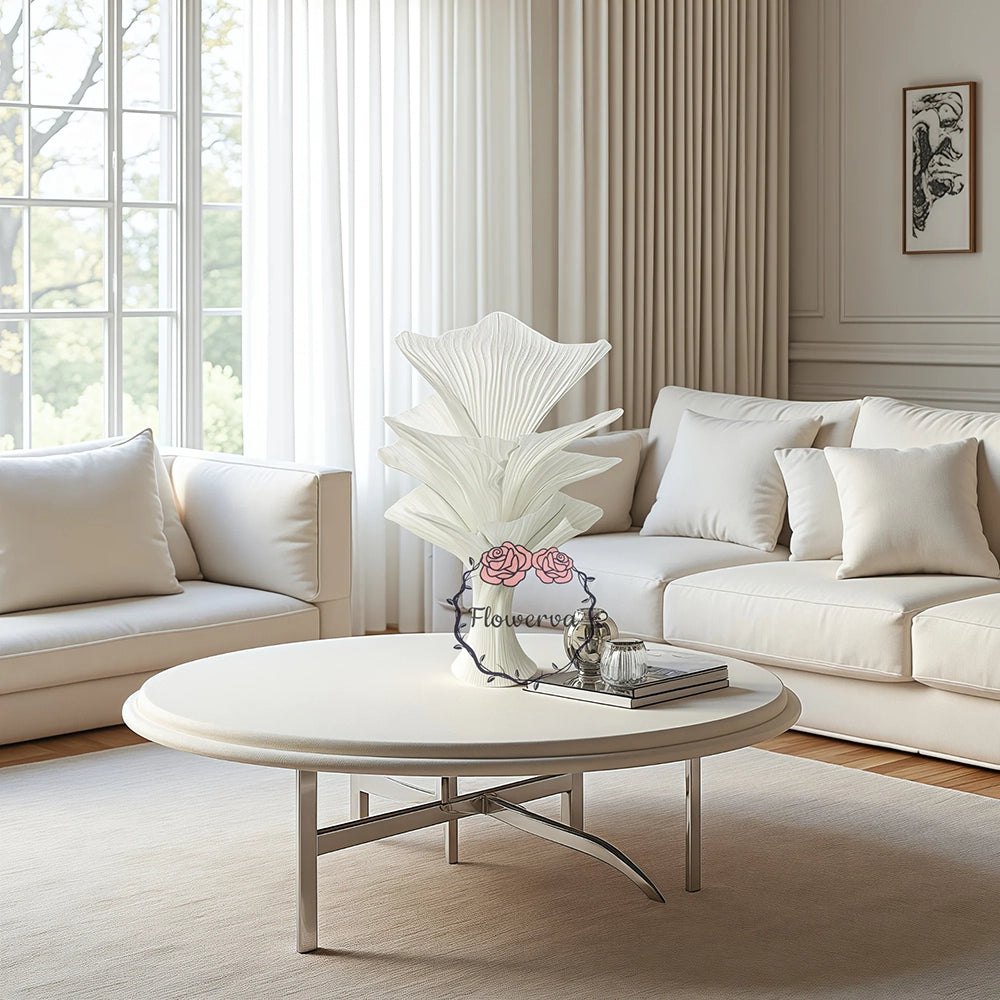 Flowerva White Aura Pleat Table Flower
