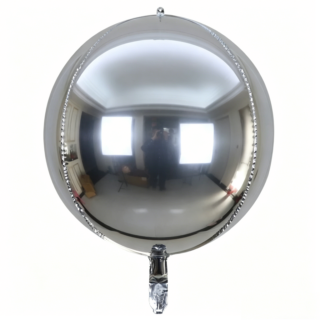 Flowerva 4D Mirror Silver Aluminum Foil Birthday Party Decoration Balloons