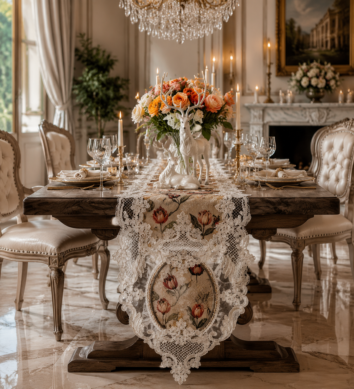 Luxury European Lace Table Runner