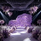 Flowerva Giant Crystal Purple Petal Wave Wedding Party Decoration